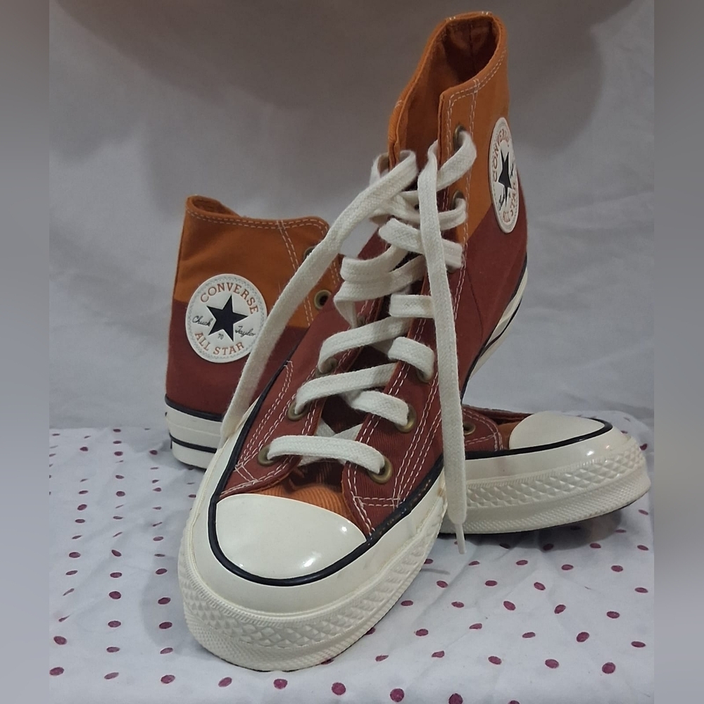 Converse High-Top Sneakers in Orange and Red